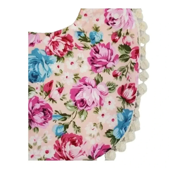 Boho Vintage Inspired Reversable Baby Bib with Matching Headbands Baby G… - Picture 4 of 10